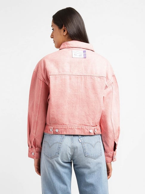 The Souled Store Women Solids: Peach Pink Denim Jackets
