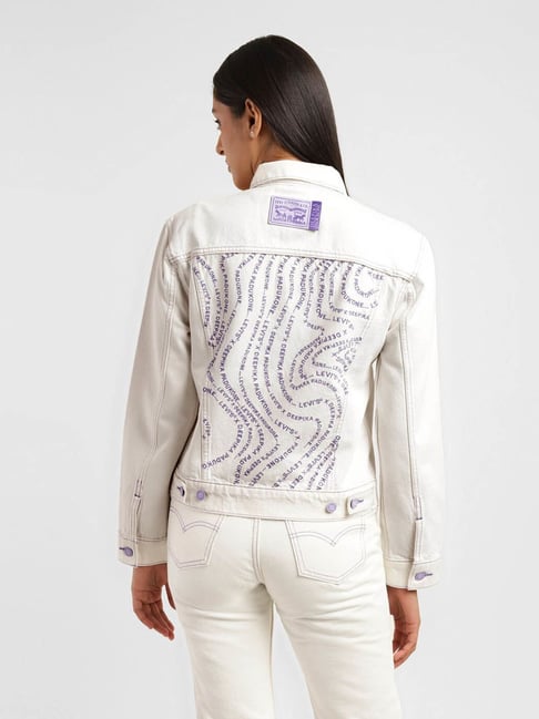 Levi's white denim hot sale jacket womens