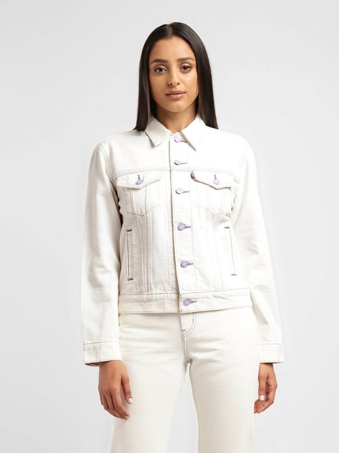 Cropped White Denim Jacket - LINDA TENCHI TRAN