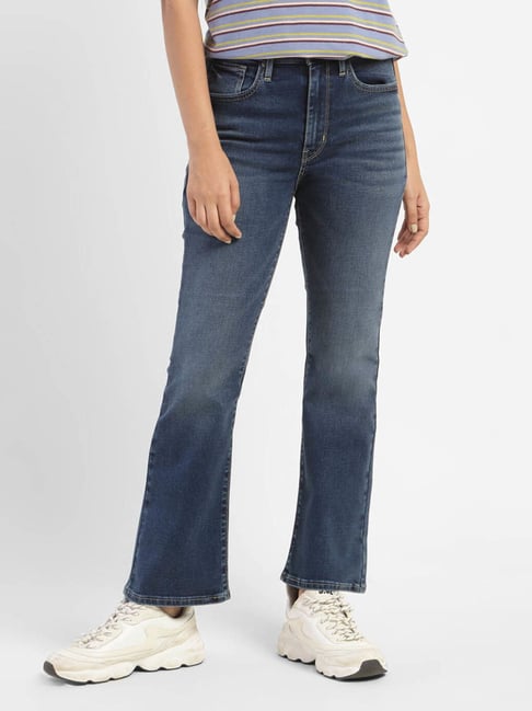 Levi's 725 Blue Bootcut Mid Rise Jeans