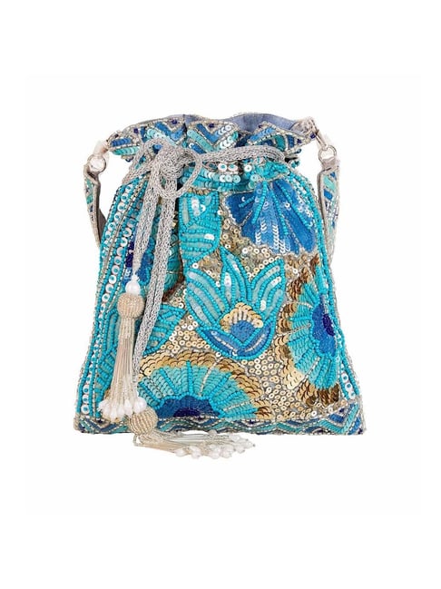 Tarini Nirula Blue Embellished Potli-picture-43