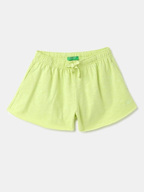 United Colors of Benetton Kids Light Green Solid Shorts