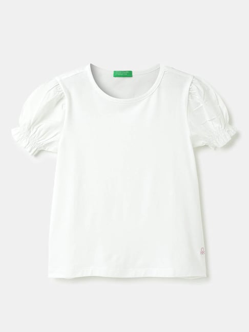 United Colors of Benetton Kids White Solid Top