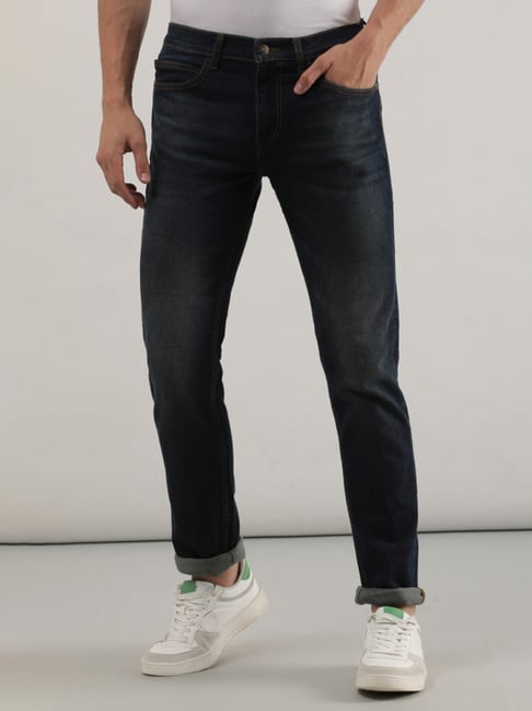 Lee Travis Dark Blue Slim Fit Lightly Washed Jeans