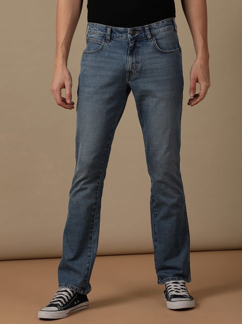 Wrangler Millard Blue Regular Fit Heavily Washed Jeans