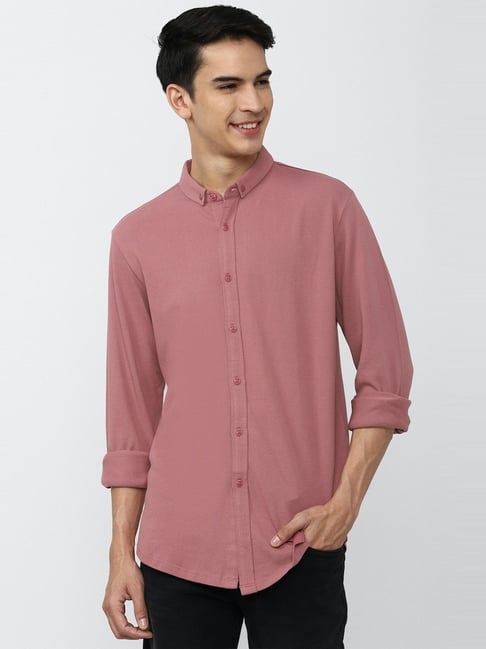 Forever 21 Pink Cotton Regular Fit Shirt