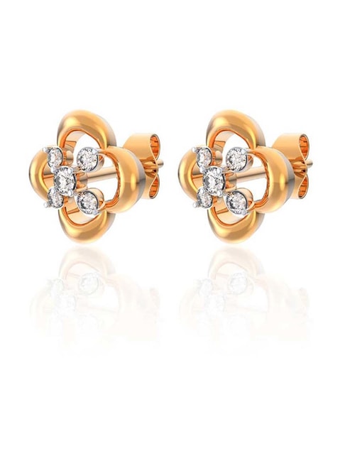 Buy PNG Jewellers 14k Cross Petals Diamond Stud Earrings Online At Best  Price  Tata CLiQ