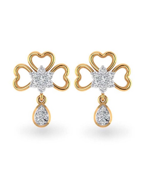 18K GOLD PETITE VENETIAN PRINCESS SATIN & DIAMOND ACCENT FLOWER DROP  EARRINGS - Roberto Coin - North America