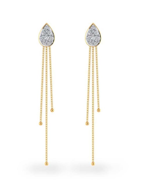 Linear Diamond Drop Earrings  Drop Earrings In Gold  CaratLane