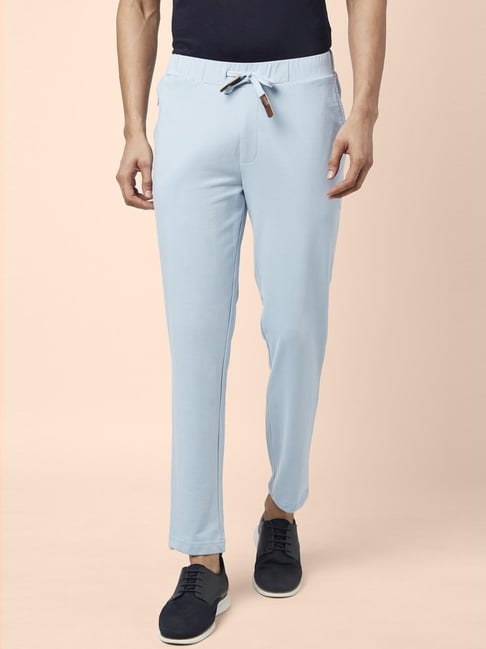 Urban Ranger by Pantaloons Sky Blue Cotton Slim Fit Jogger Pants
