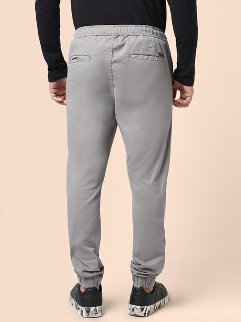 Urban Ranger by Pantaloons Grey Cotton Slim Fit Jogger Pants