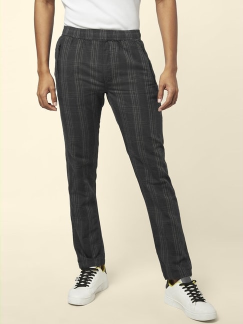 Urban Ranger by Pantaloons Dark Khaki Cotton Slim Fit Trousers