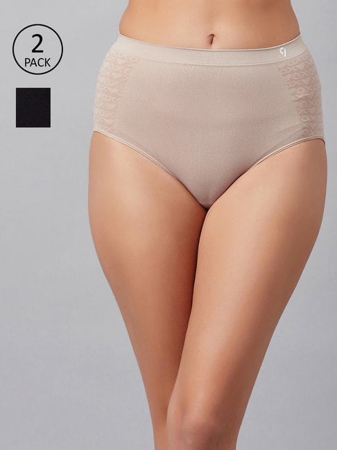 C9 Airwear Black & Beige Hipster Panty (Pack Of 2) Price in India