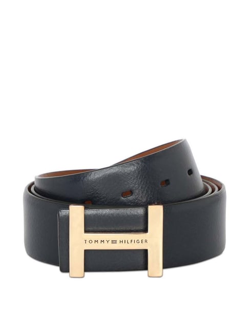 Buy Tommy Hilfiger Navy Tan Leather Reversible Belt for Men