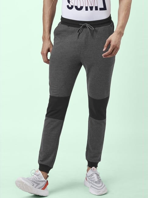 Ajile By Pantaloons Grey Slim Fit Striped Trackpants