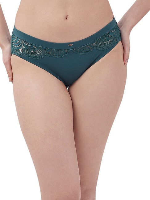 Soie Teal Lace Hipster Panty Price in India