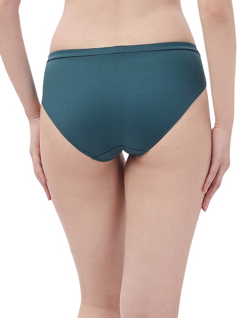 Soie Teal & Maroon Lace Hipster Panty - Pack of 2