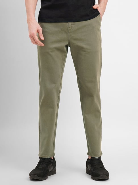 Jack & Jones Olive Green Slim Fit Trousers