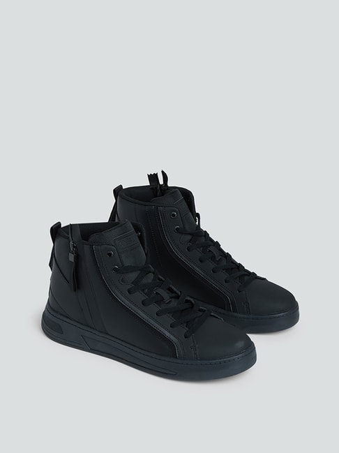 SOLEPLAY by Westside Black High-Top Lace-Up Boots