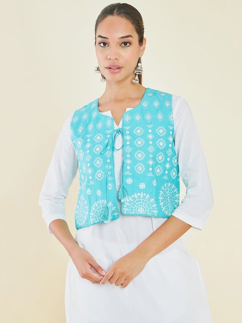 Buy Aarika Women's Cream Color Embroidery Ethnic Jacket Online at Best  Prices in India - JioMart.