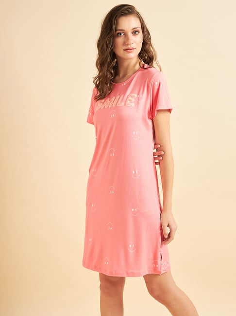 Sweet Dreams Pink Printed Night Dress