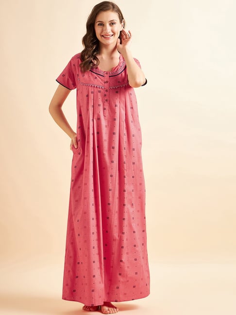 Sweet Dreams Pink Printed Nighty-picture-10
