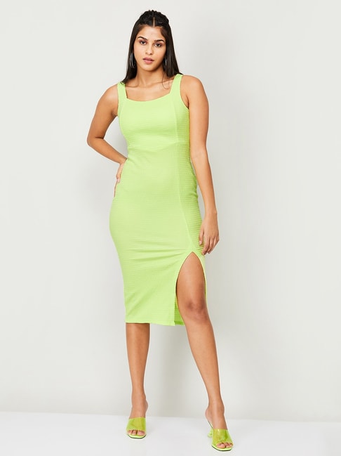 Buy Ginger by Lifestyle Green Bodycon Dress for Women Online