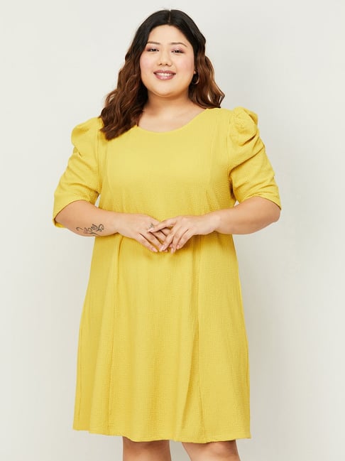 Nexus by Lifestyle Mustard Cotton Shift Dress