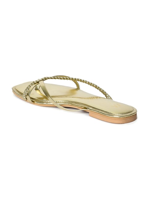 Dolce & Gabbana Nappa Leather Devotion Thong Sandals In Gold | ModeSens