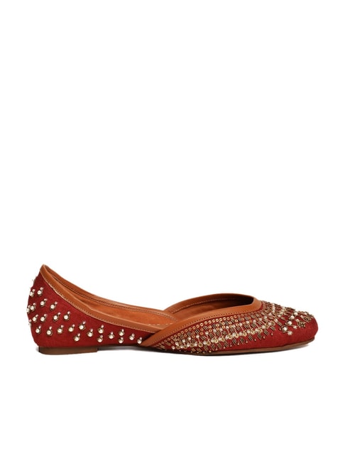 Folksong by W Women's Red Ethnic Juttis Price in India