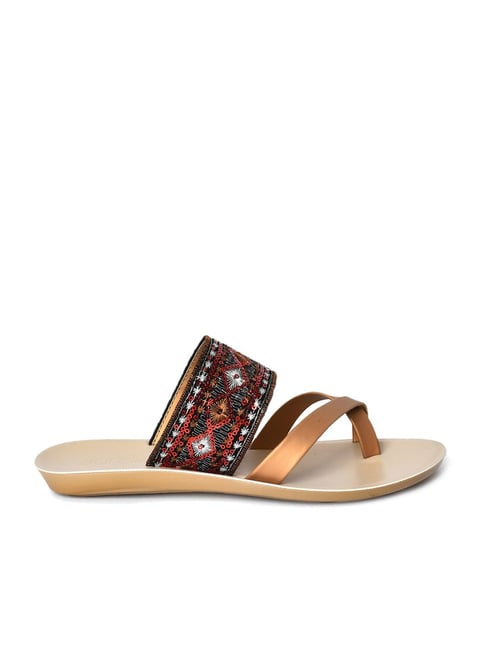 Buy Aurelia Women's Bronze Toe Ring Sandals for Women at Best