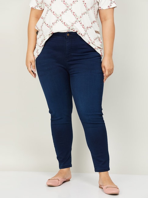 Nexus by Lifestyle Navy Cotton High Rise Jeans