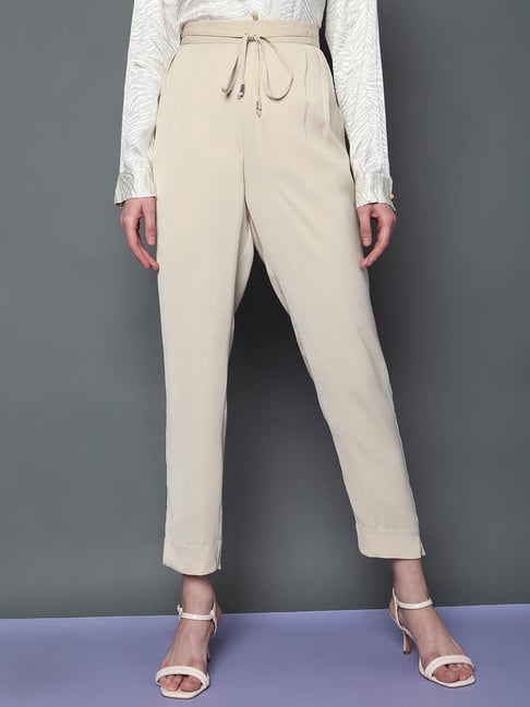 Vero Moda Beige Slim Fit High Rise Pants