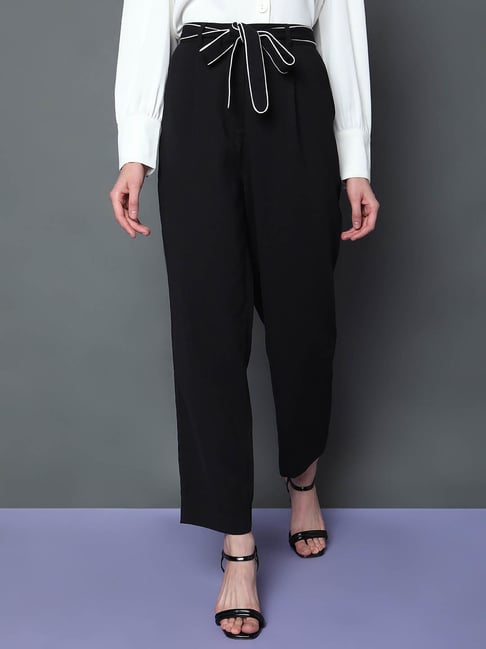 Vero Moda Black Straight Fit High Rise Pants