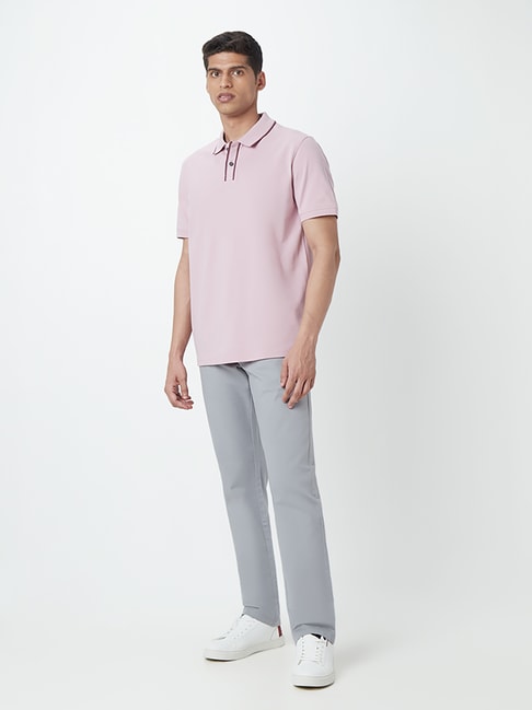 Ascot by Westside Dusty Pink Relaxed Fit Polo T-Shirt