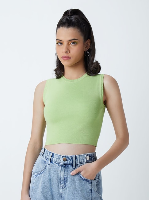 Nuon by Westside Lime Knitted Top Price in India
