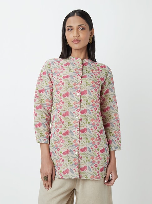 Zuba by Westside Multicolour Printed A-Line Kurti Price in India