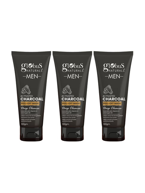 Globus Naturals Men Activated Charcoal Peel-Off Mask - Pack of 3