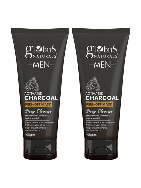 Globus Naturals Men Activated Charcoal Peel-Off Mask - Pack of 2