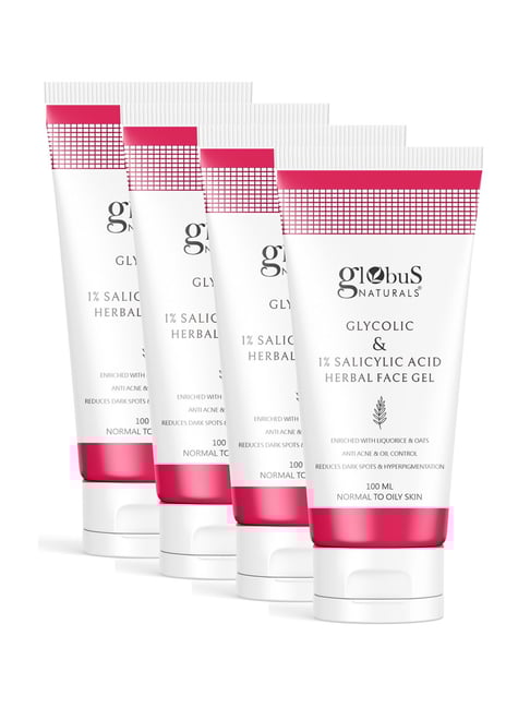 Globus Naturals Glycolic & 1% Salicylic Acid Herbal Face Gel - Pack of 4-picture-30