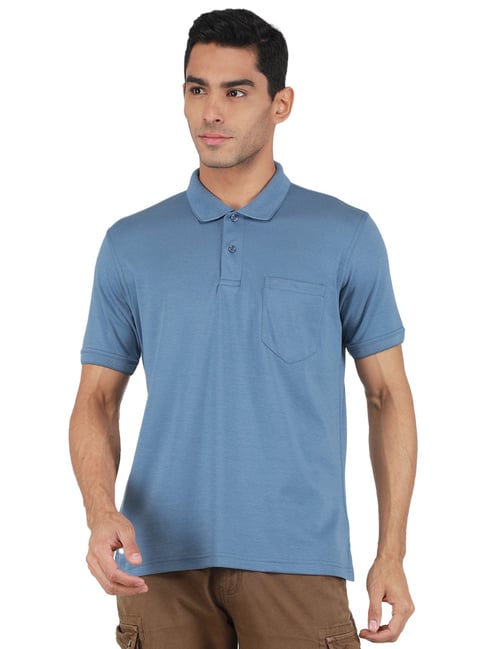 Monte Carlo Slate Blue Regular Fit Polo T-Shirt