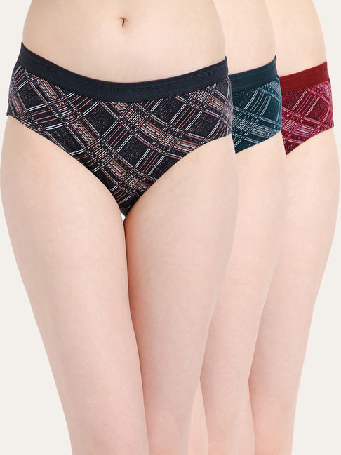 Lady Lyka Multicolor Cotton Printed Hipster Panty (Pack Of 3) Price in India