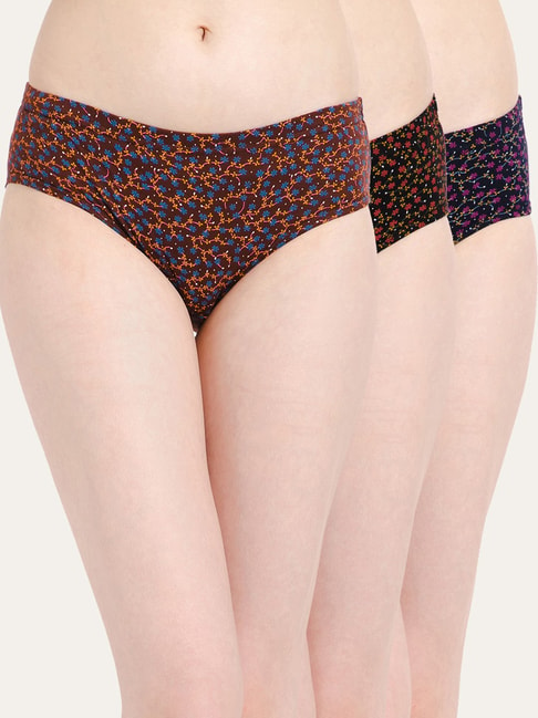 Lady Lyka Multicolor Cotton Printed Hipster Panty (Pack Of 3) Price in India