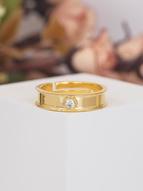 Gold, American Diamond Golden Engagement Gold Ring at Rs 45000 in Mumbai