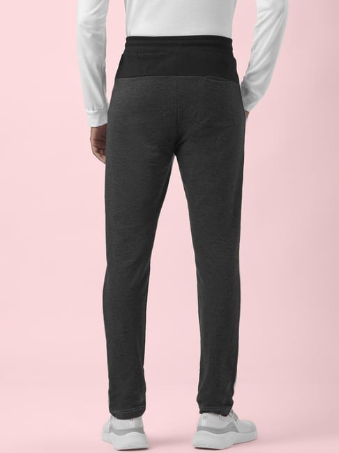 Ajile by Pantaloons Light Grey Cotton Slim Fit Colour Block Trackpants