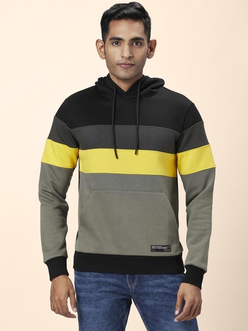 People by Pantaloons Multi Regular Fit Colour Block Hooded Sweatshirt-picture-22