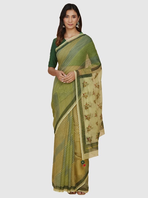 Fabindia Green Printed Saree Price in India