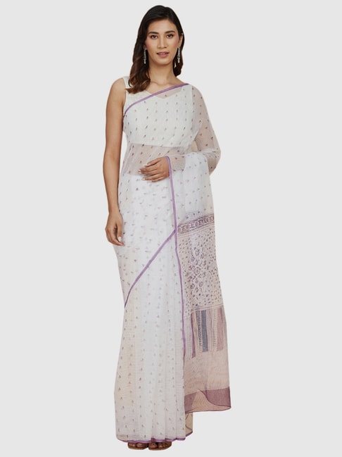 Fabindia White Printed Saree Price in India