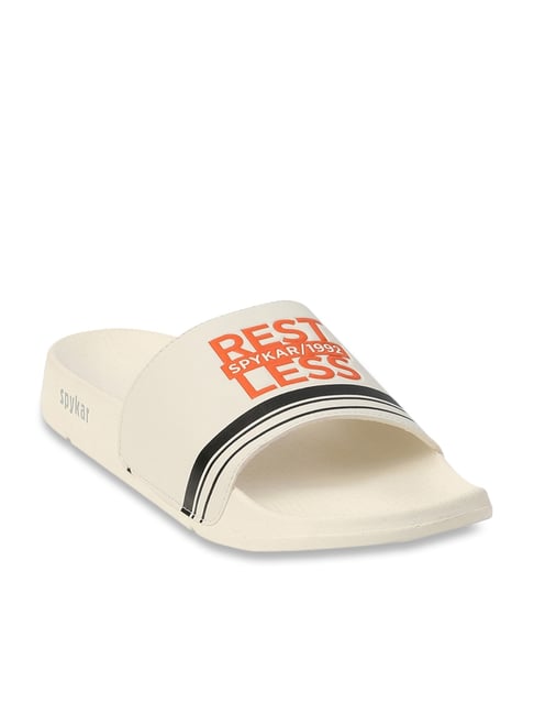 Buy Spykar Men s Pattrick White Slides for Men at Best Price