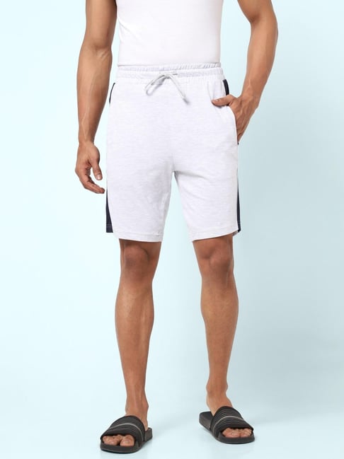 Ajile By Pantaloons Grey Melange Cotton Slim Fit Shorts-picture-17